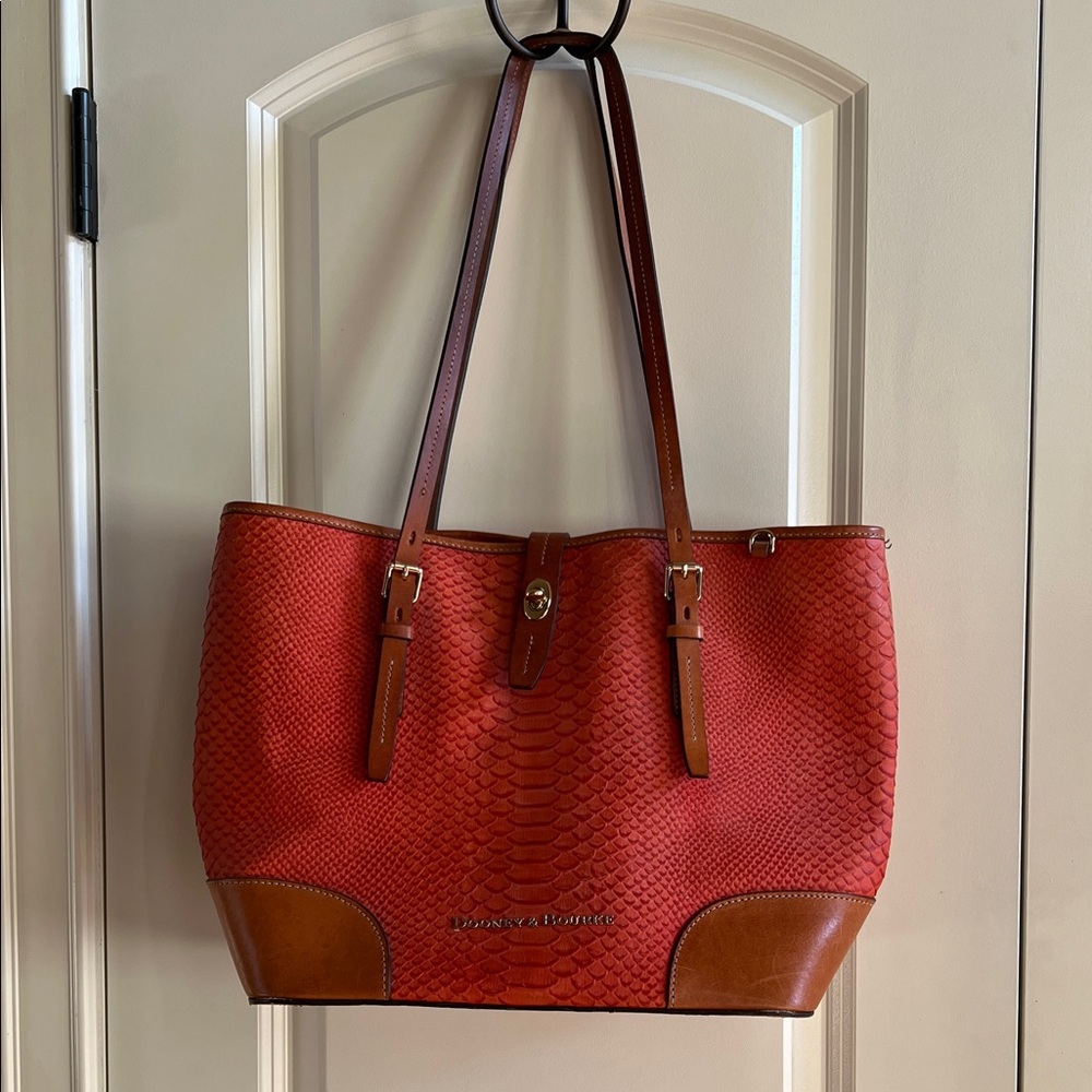 Dooney & Bourke Orange and Brown Textured Bag